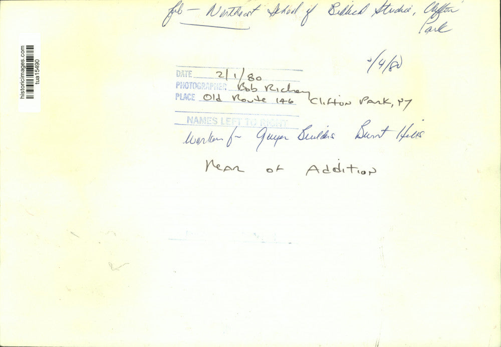 1980 Press Photo Construction at biblical studies school in Clifton Park, NY