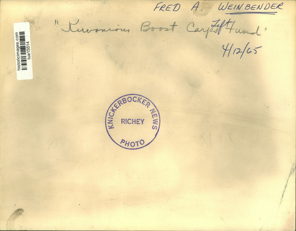 1965 Press Photo Fred Weinbender at Albany, New York Kiwanis Club meeting