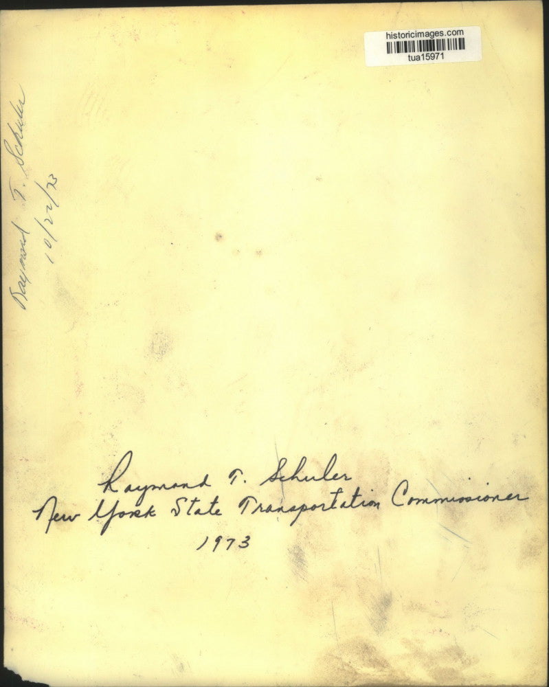 1973 Press Photo New York State Transportation Commissioner Raymond T. Schuler