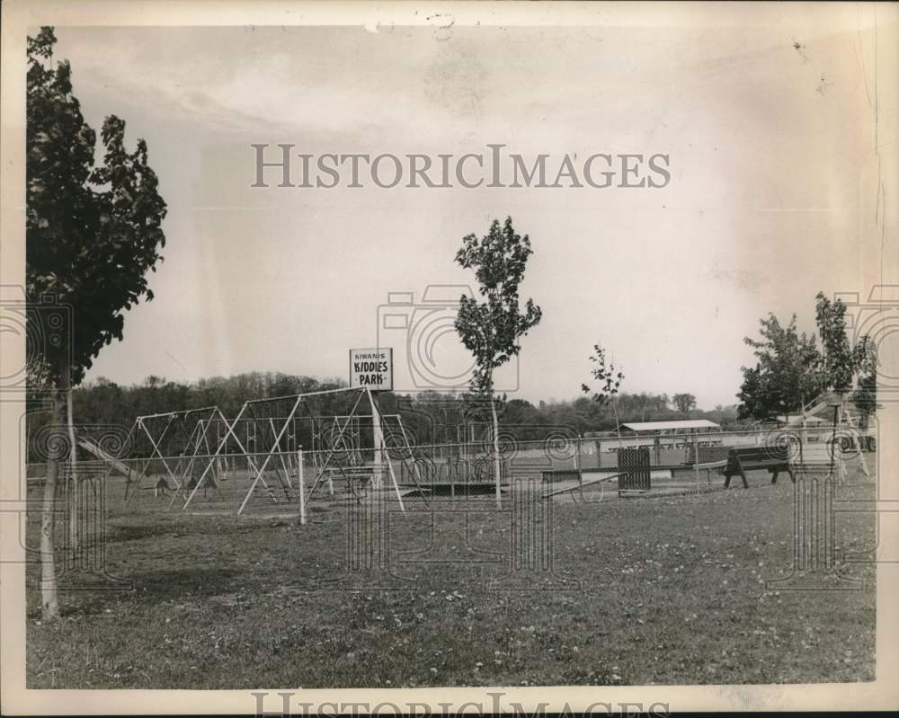 1963 Press Photo Playground equipment in Collins Park, Scotia, New York