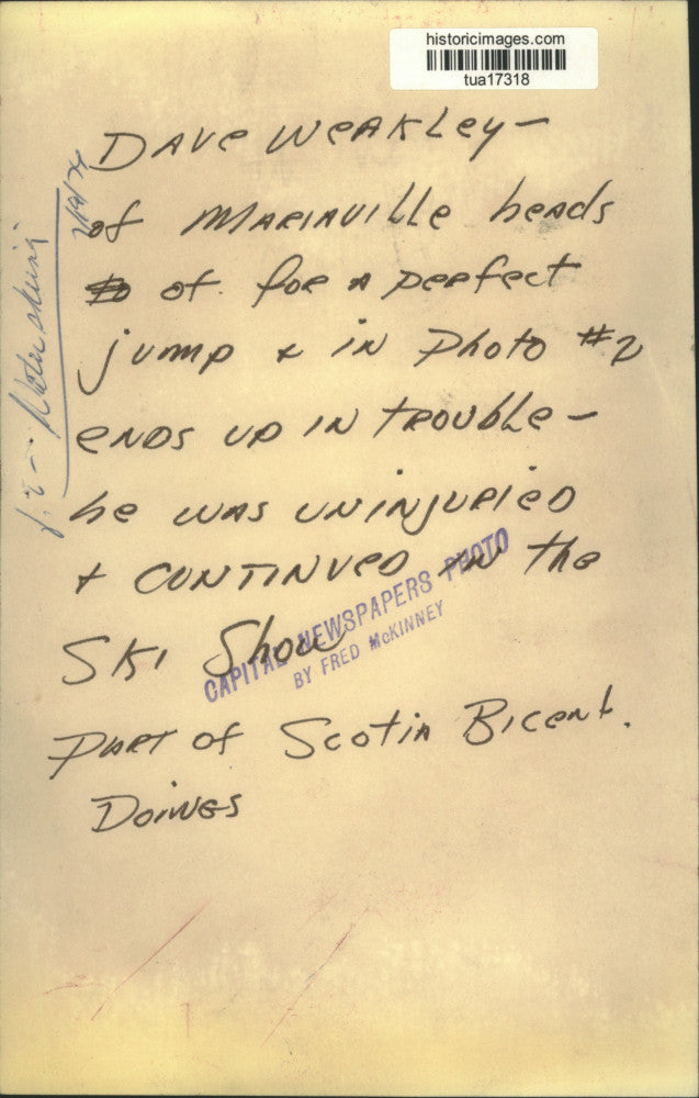 1976 Press Photo Trick waterskiing during Scotin, NY bicentennial celebration