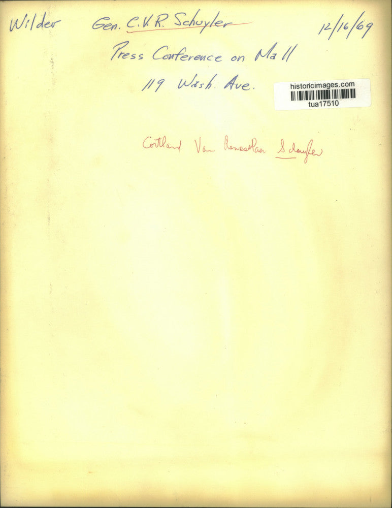 1969 Press Photo New York State Commissioner General Cortlandt V. R. Schuyler