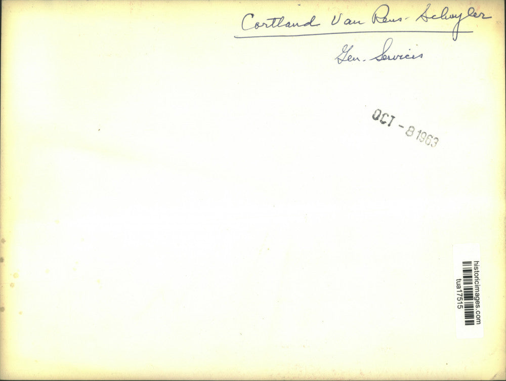 1963 Press Photo New York State Commissioner General Cortlandt V. R. Schuyler