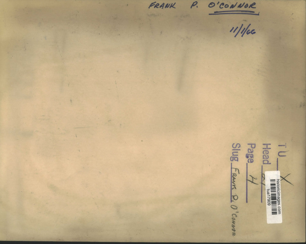 1966 Press Photo Frank P O'Connor stands in front of unidentified man