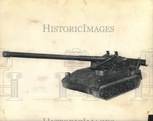 1960 Press Photo 175mm Gun, self propelled tank from the Watervliet Arsenal