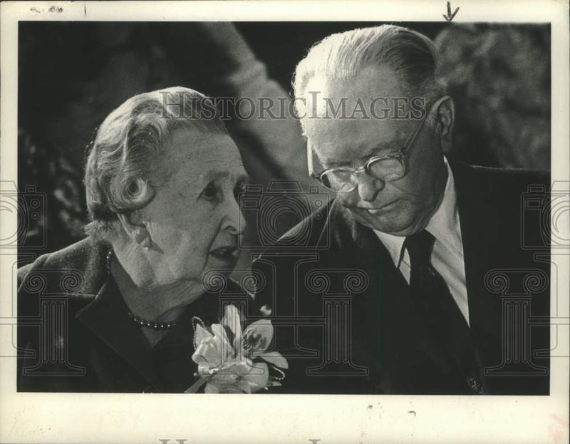 Load image into Gallery viewer, 1976 Press Photo Fred Morris, Senior Citizen of the Year, &amp; his wife in New York
