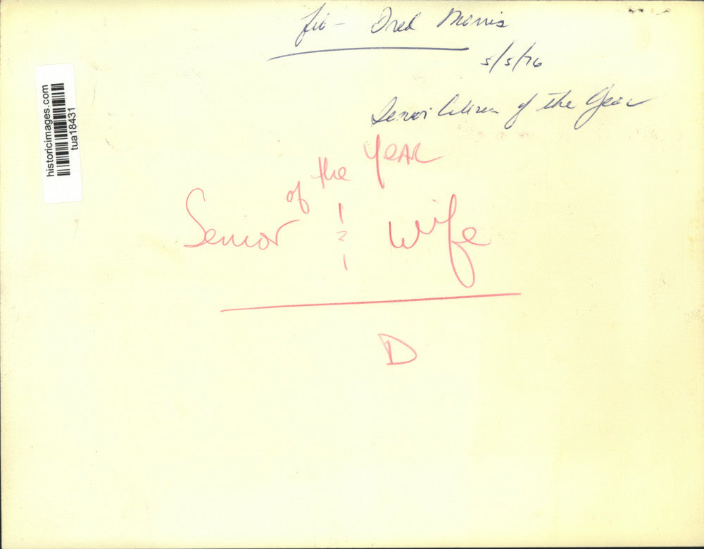 1976 Press Photo Fred Morris, Senior Citizen of the Year, & his wife in New York