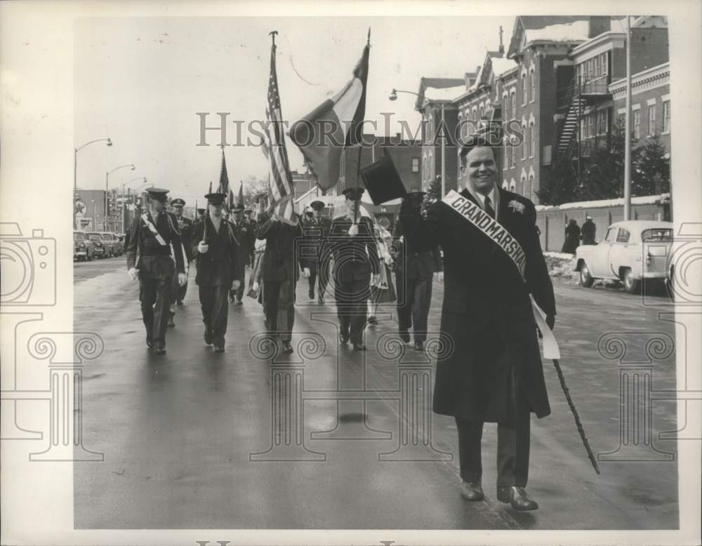 1958 Press Photo Jay Cox O'Brien, Grand Marshal, Albany, NY St. Patrick's Parade