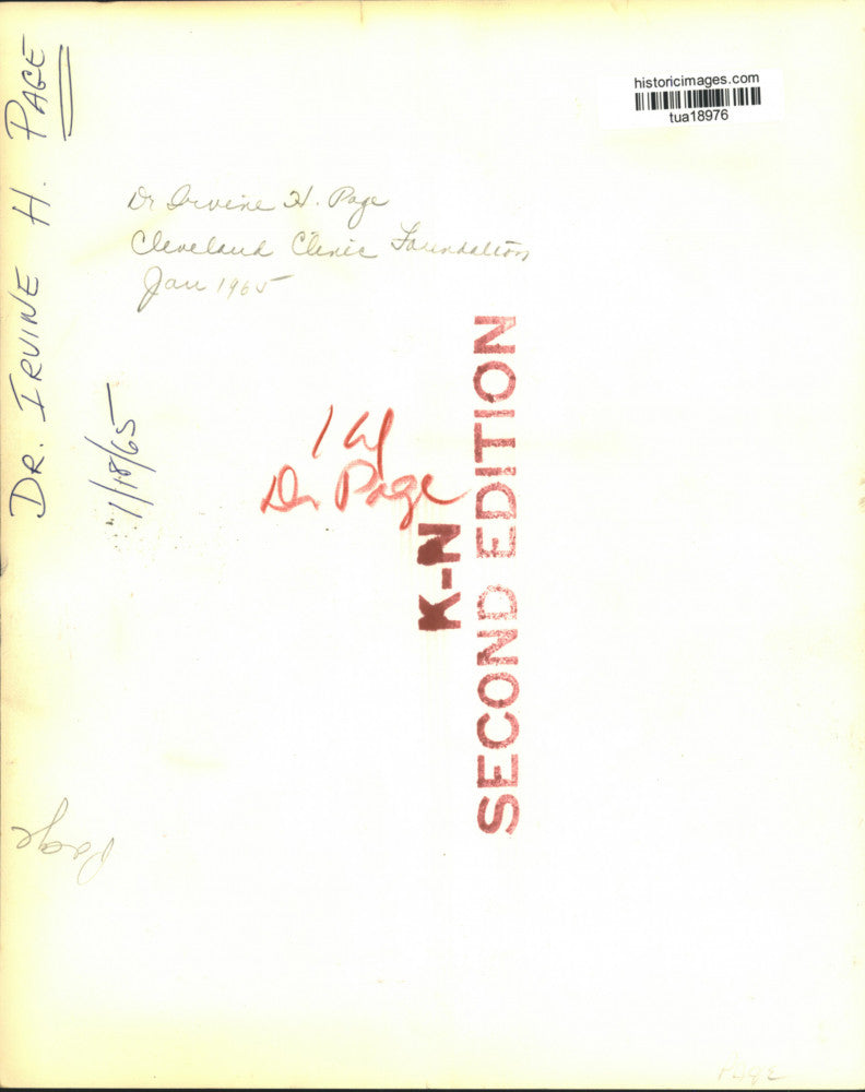 1965 Press Photo Dr. Irvine H. Page, Cleveland Clinic Foundation, New York