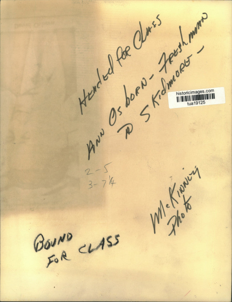 Press Photo Ann Osborn, freshman at Skidmore College, heads for class on bicycle