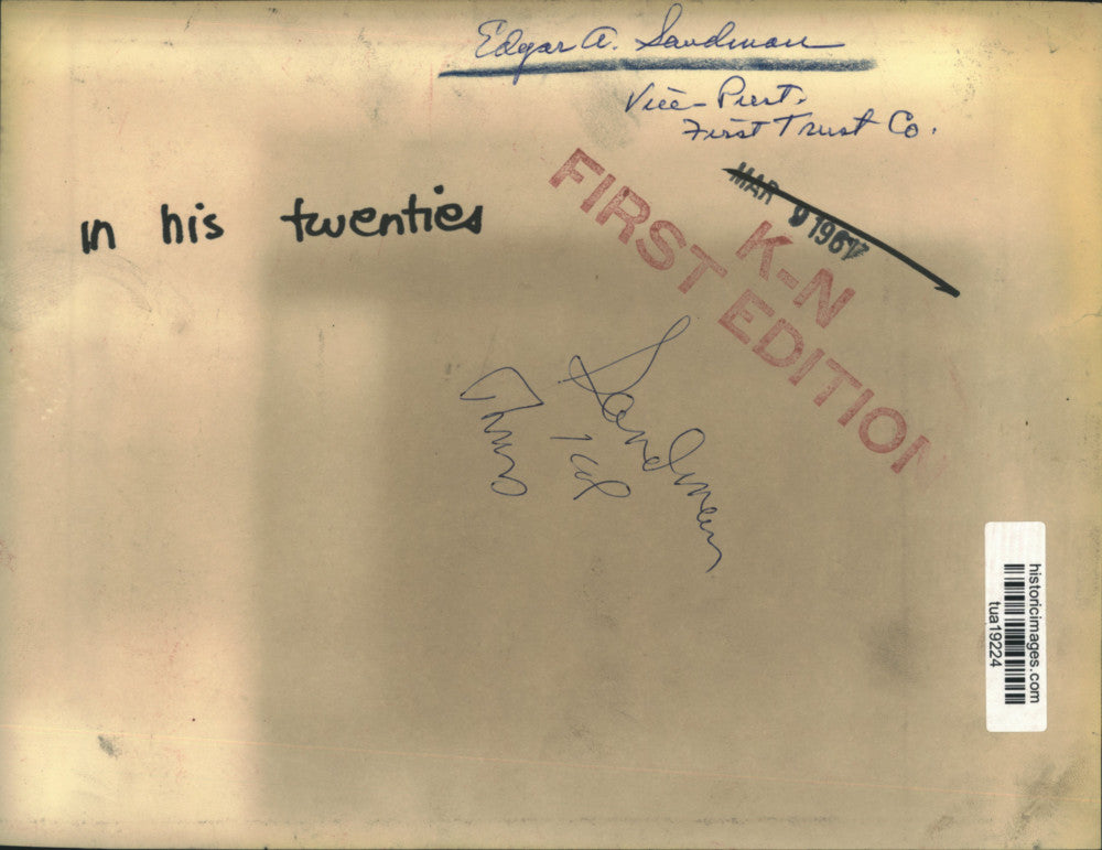 1967 Press Photo Edgar A. Sandman,Vice-President of First Trust Company