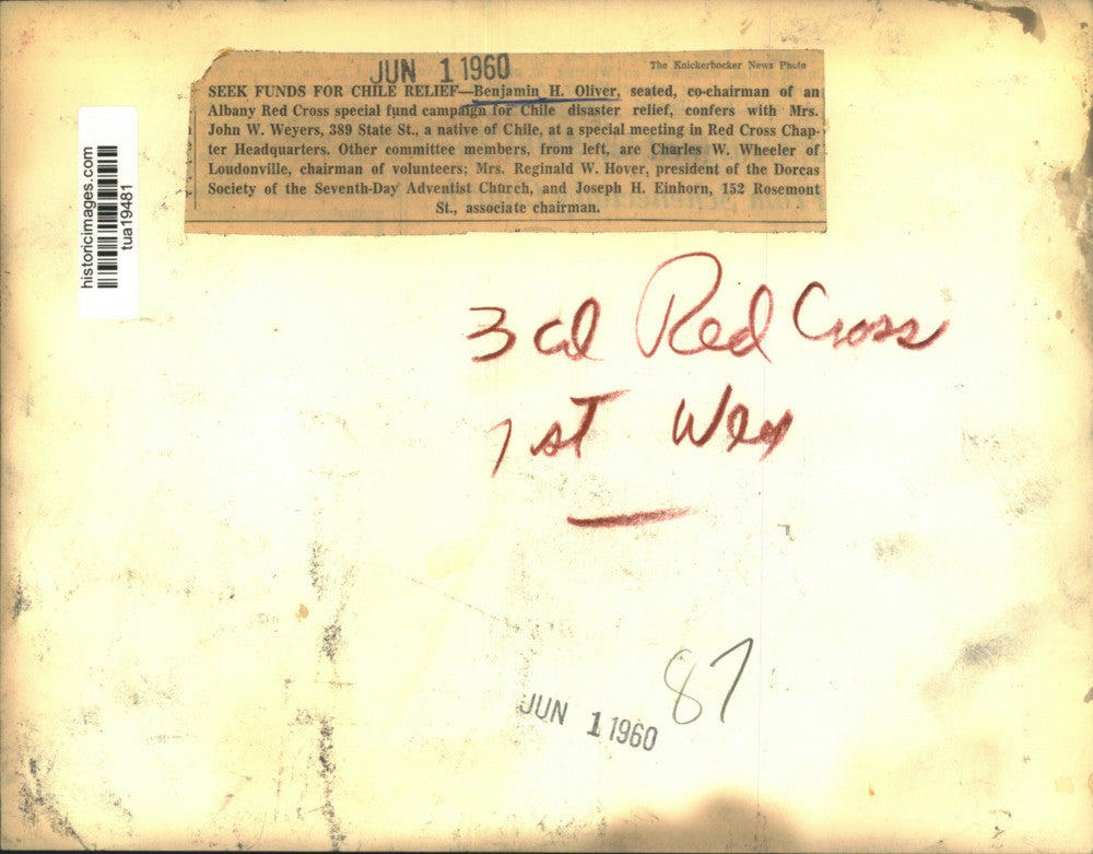 1960 Press Photo Red Cross disaster relief committee meets in Albany, New York