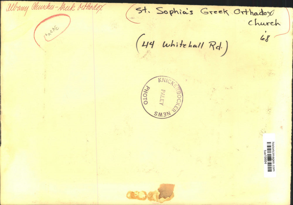 1968 Press Photo Rows of chairs in St. Sophia's Greek Church, Albany, New York