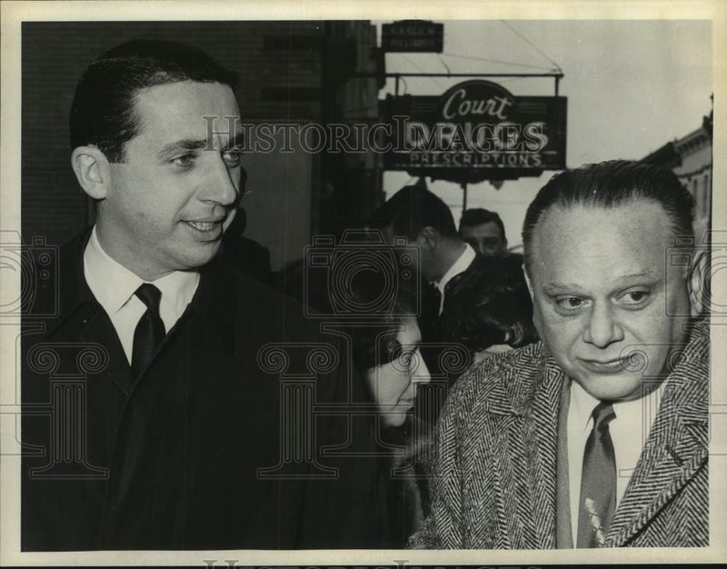 Load image into Gallery viewer, 1967 Press Photo Michael Liuni (right) and Leonard N Tare walk outside
