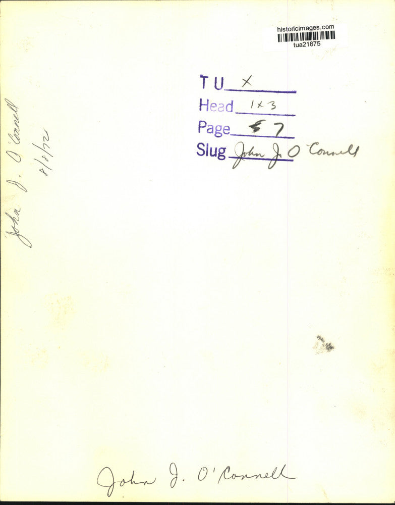 1972 Press Photo John J O'Connell smiles for portrait - tua21675