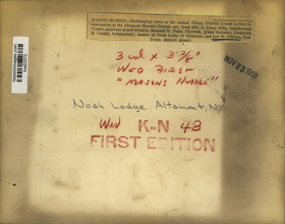 1960 Press Photo Four men review papers at Albany District Grand Lecturers event