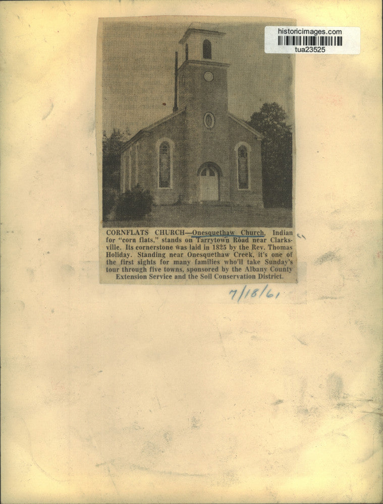 1961 Press Photo Onesquethaw Reformed Church near Clarksville, New York
