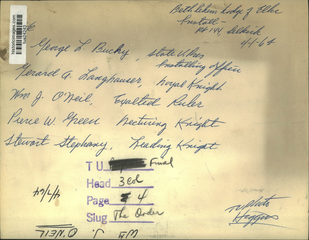 1964 Press Photo Benevolent and Protective Order of Elks meets in Selkirk, NY