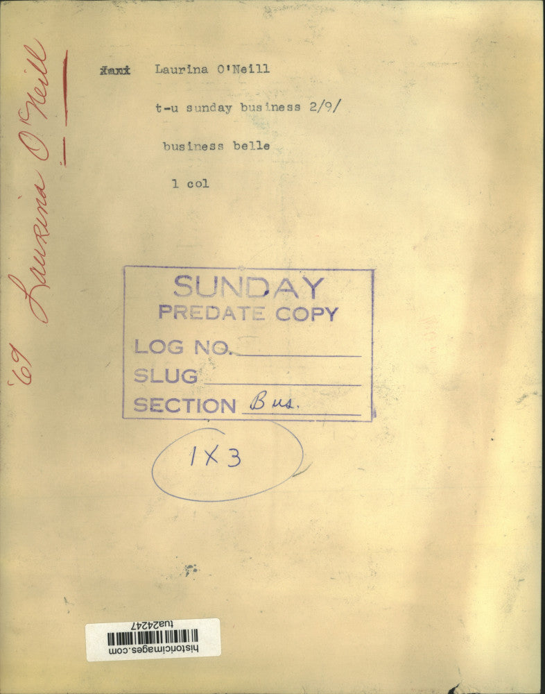 1969 Press Photo Businesswoman Laurina O'Neill, New York - tua24247