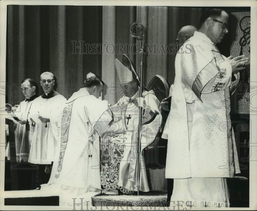 1966 Press Photo Archbishop Joseph Ryan leads ceremony in Anchorage, Alaska