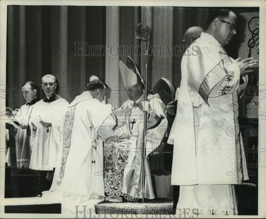 1966 Press Photo Archbishop Joseph Ryan leads ceremony in Anchorage, Alaska