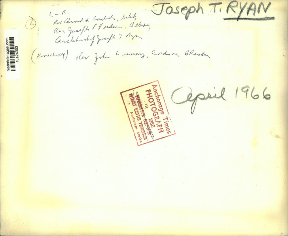 1966 Press Photo Archbishop Joseph Ryan leads ceremony in Anchorage, Alaska