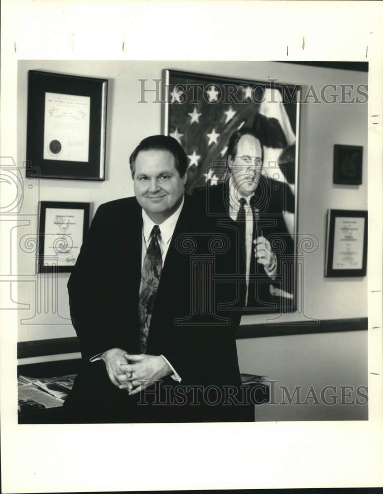 1993 Press Photo Rush Limbaugh in his New York office - tua24890- Historic Images