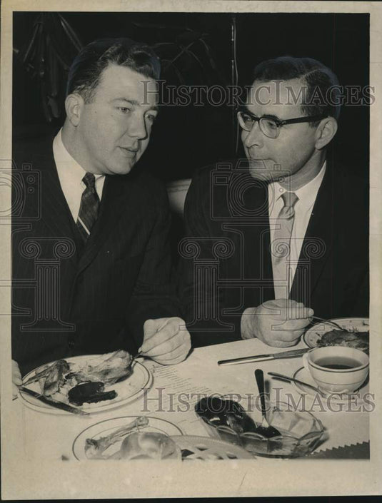 1966 Press Photo Dr. Arend Lubbers & Reverend Norman Thomas dine in Albany, NY