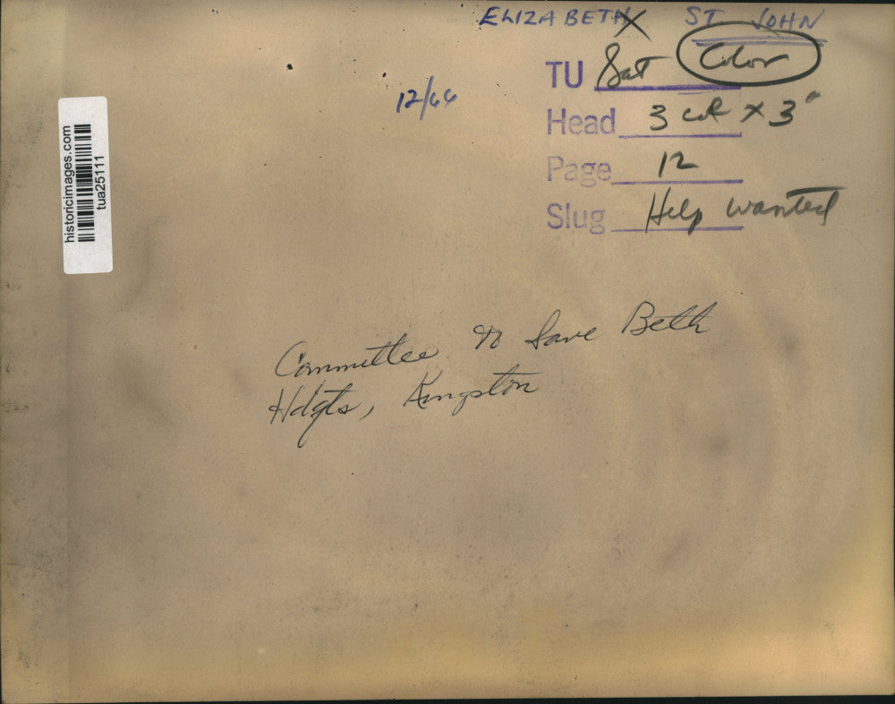 1966 Press Photo Committee to Save Elizabeth St John headquarters, Kingston, NY