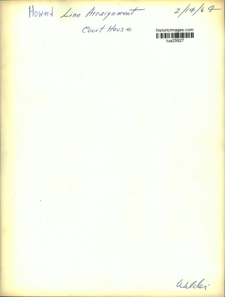 1964 Press Photo Harold P. Lin escorted by police outside Albany, NY courthouse