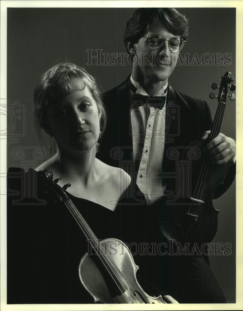 1992 Press Photo St Cecilia Orchestra violinists Ann-Marie Barker and Rob Taylor- Historic Images