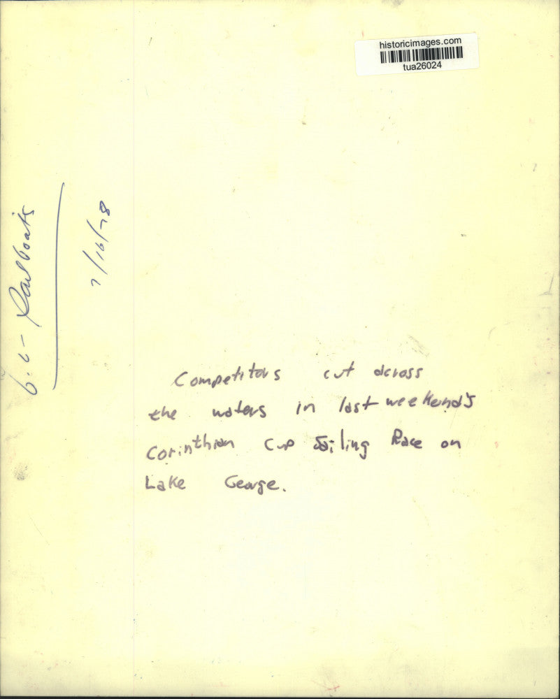 1978 Press Photo Sailboats race across Lake George NY in Corinthian Cup Race