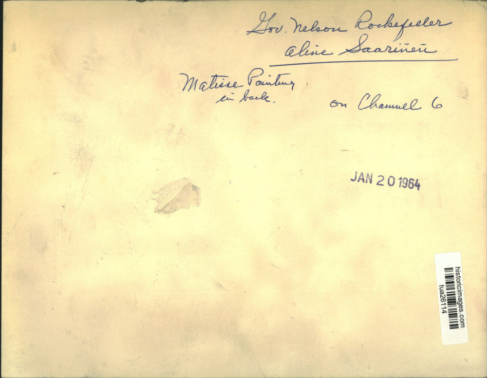 1964 Press Photo New York Governor Rockefeller with art critic Aline Saarinen