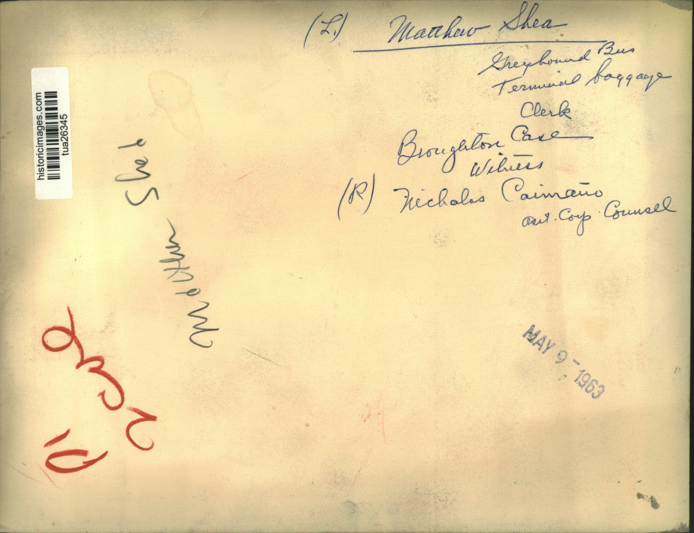 1963 Press Photo Matthew Shea testifies at Broughton Hearing in City Hall