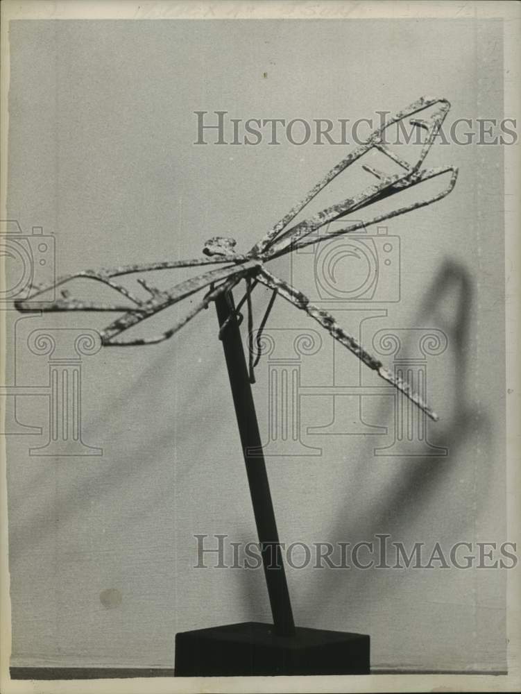 1963 Press Photo Dragonfly sculpture by artist Rudy Wedow in Albany, New York- Historic Images