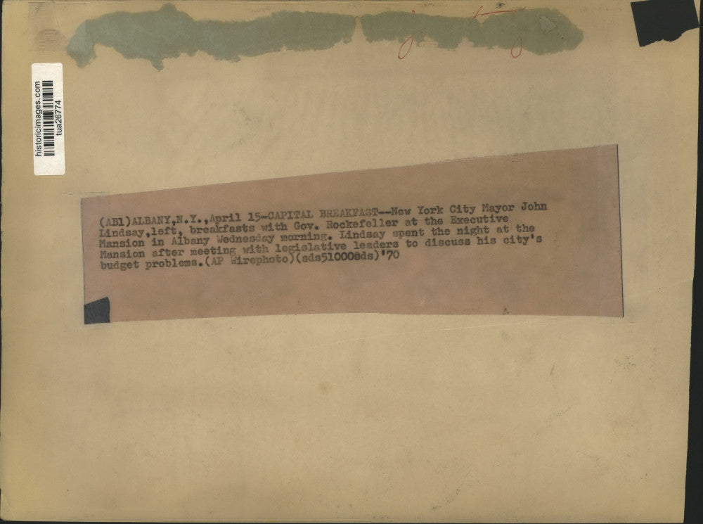 1970 Press Photo New York Mayor Lindsay with Governor Rockefeller in Albany