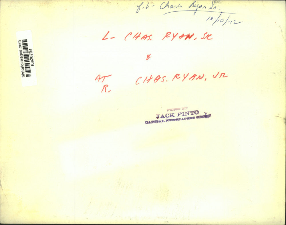 1978 Press Photo Charles Ryan Sr. and Charles Ryan Jr., Albany, New York