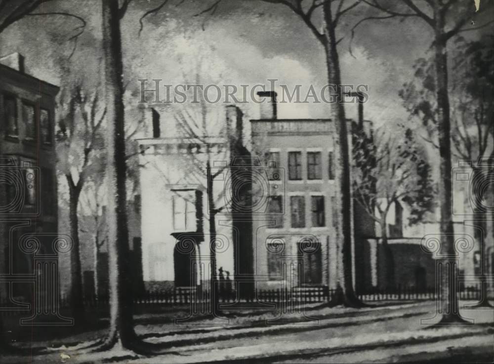 1960 Press Photo Painting &quot;Past Prestige&quot; by artist Marjorie Semerad - tua27098