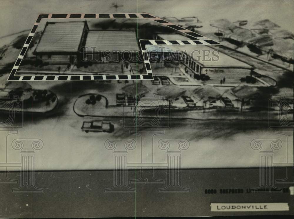 1965 Press Photo Artist's drawing of building in Loudonville, New York