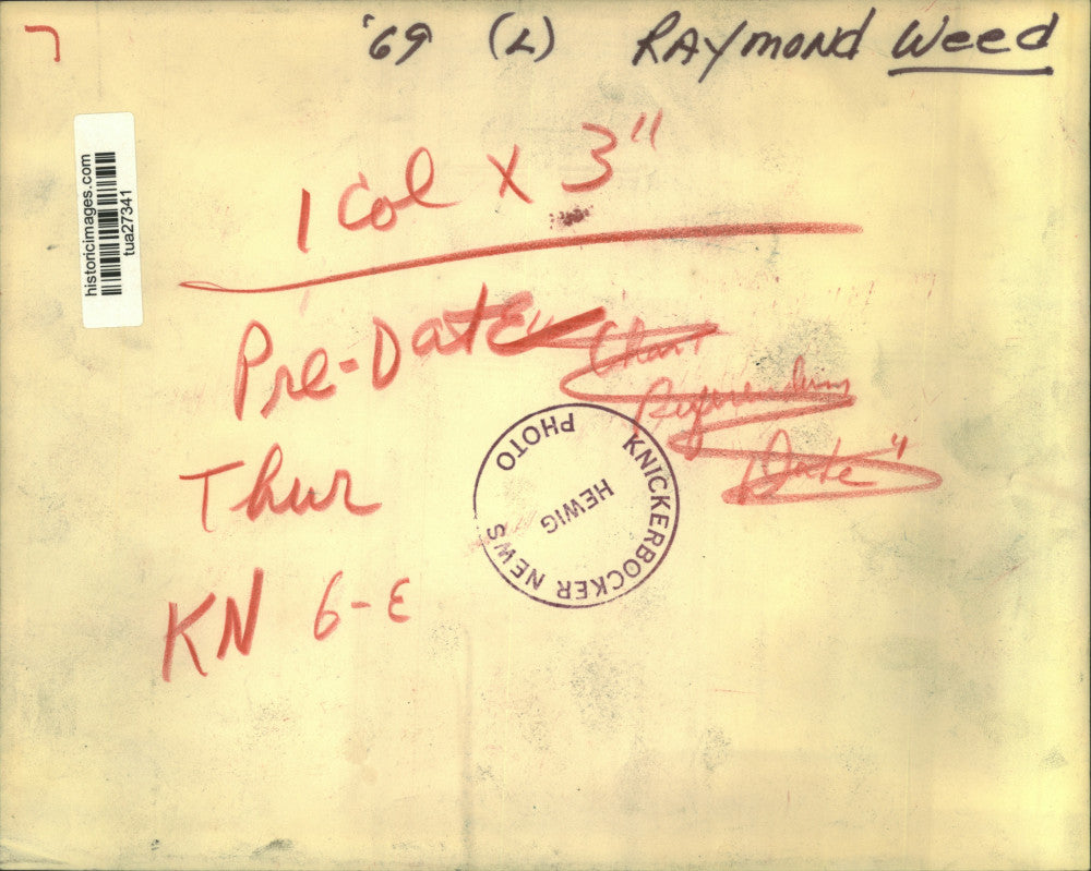1969 Press Photo Raymond Weed, New York - tua27341