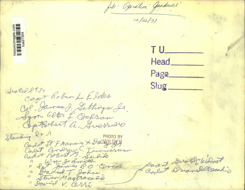 1971 Press Photo US Military cadets at Operation Goodwill, Albany, New York