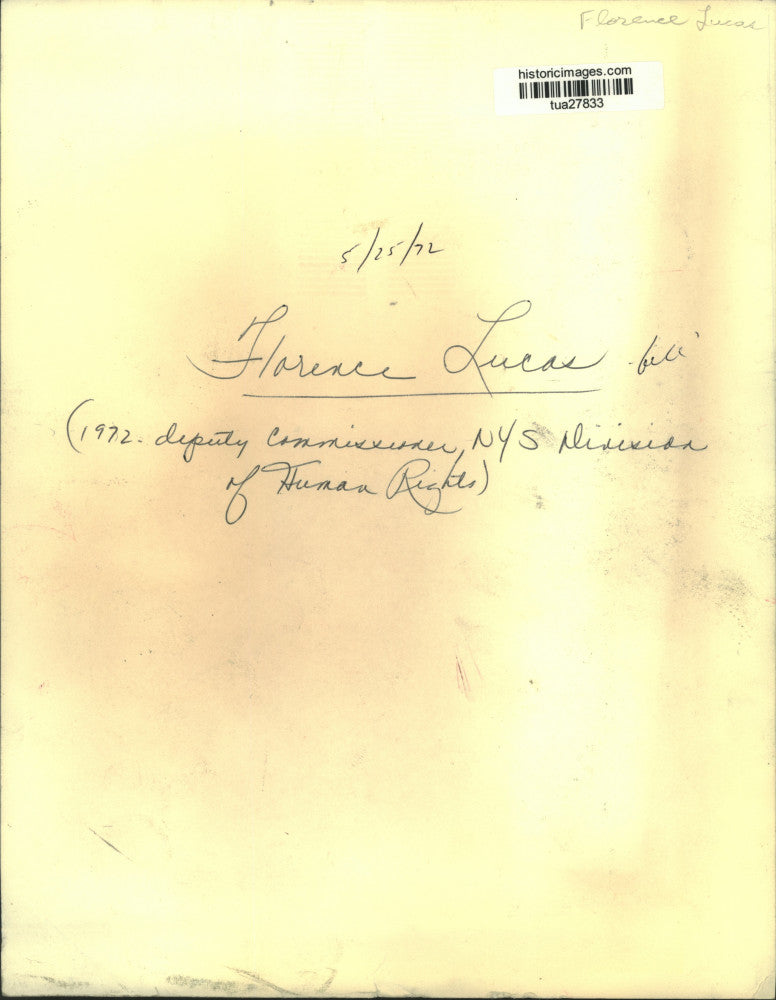 1972 Press Photo Florence Lucas, New York State Division of Human Rights