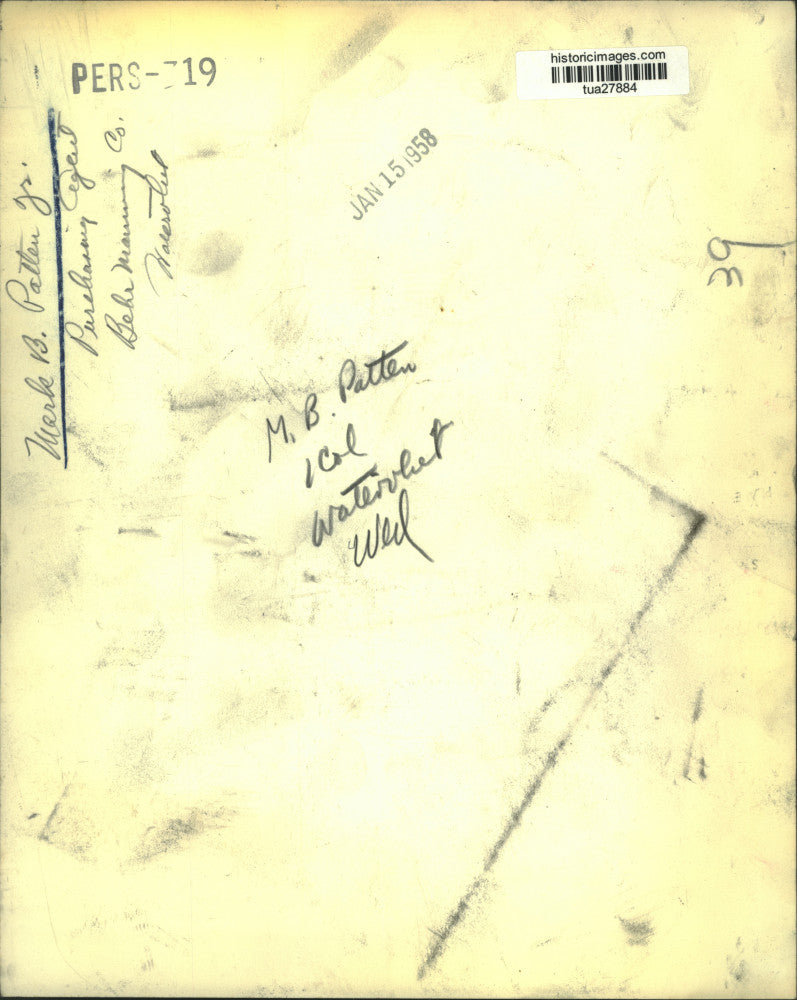 1958 Press Photo Mark B. Patten Jr., Behr-Manning Co., Watervliet, New York