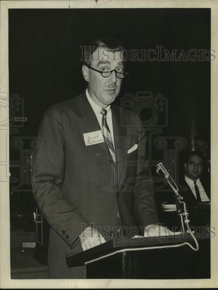 1963 Press Photo E. Scott Pattison at Water Hearing in New York Assembly Chamber