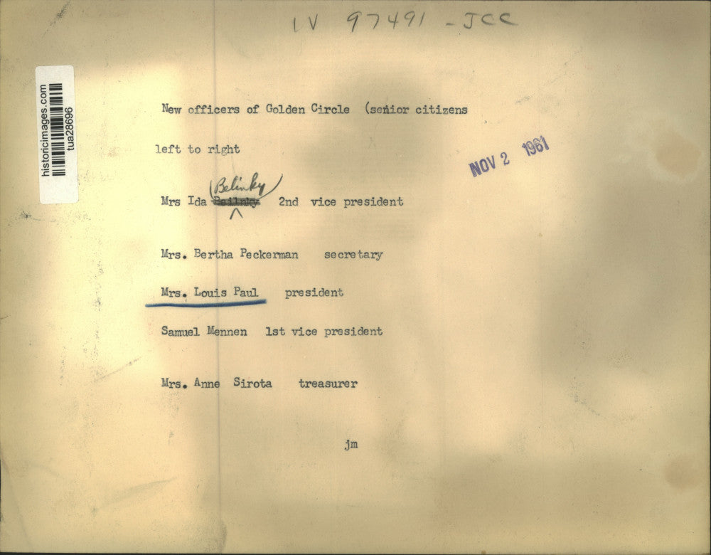 1961 Press Photo Officers of Golden Circle senior's group meet in Albany, NY