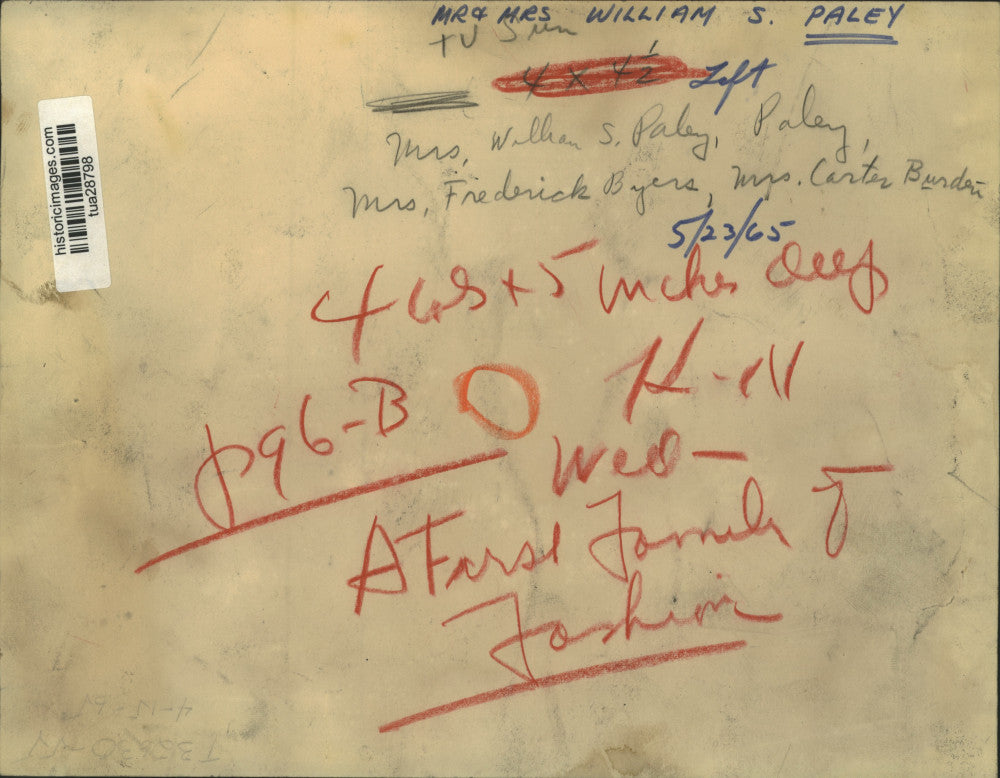 1965 Press Photo Mr. & Mrs. William Paley with friends at event in New York