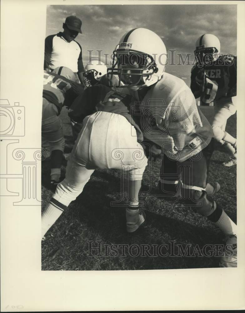 Press Photo Pop Warner football practice at Shaker High School, New York- Historic Images