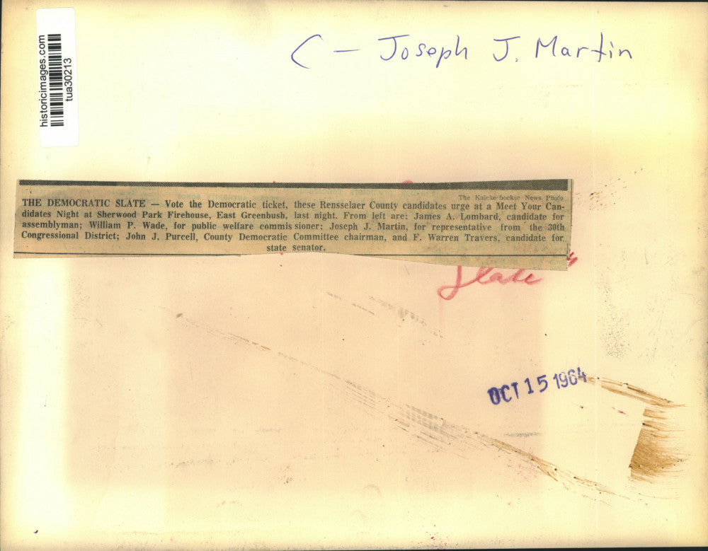 1964 Press Photo Rensselaer, New York politicians host Meet Your Candidate Night