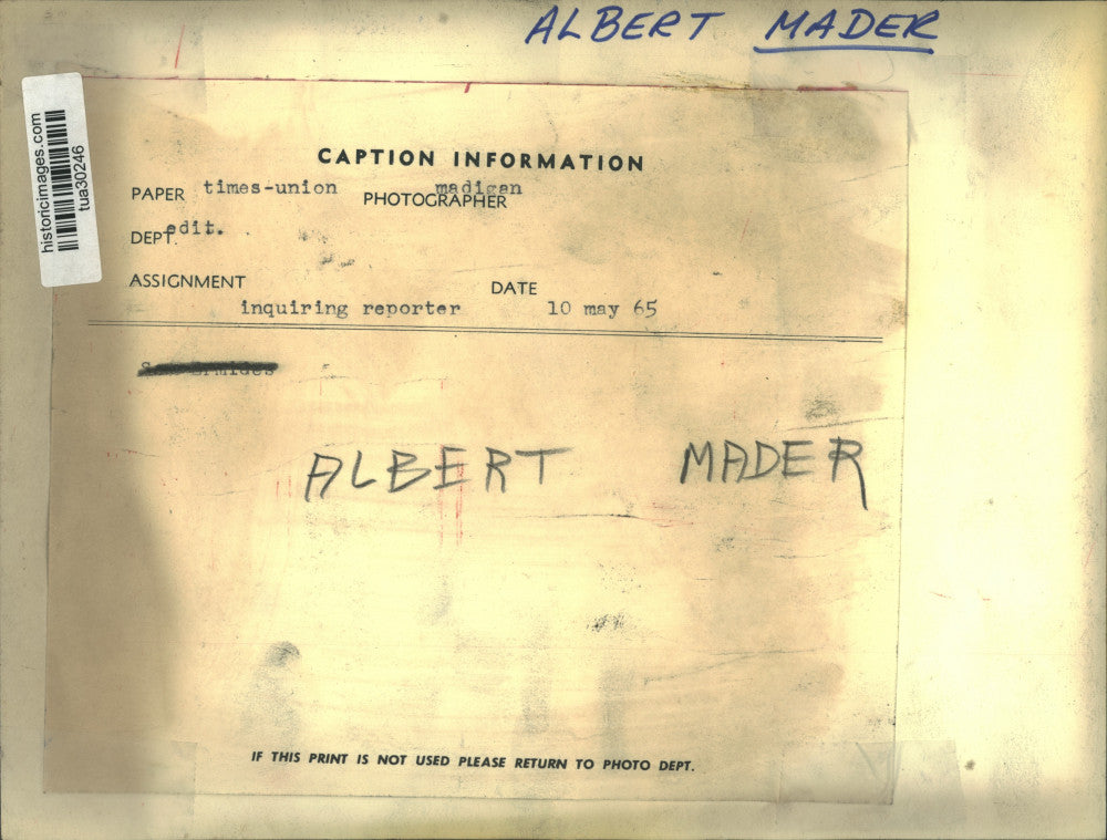 1965 Press Photo Albert Mader poses for photo outdoors - tua30246