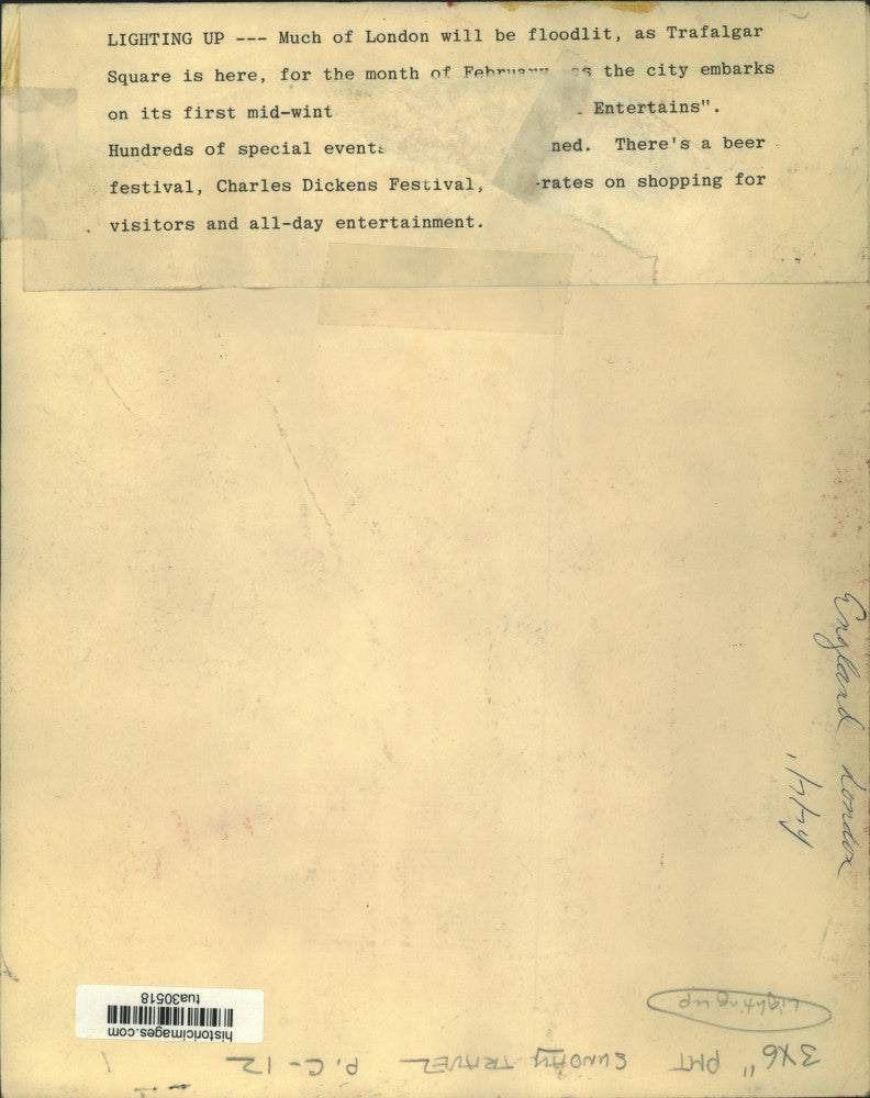 1974 Press Photo Trafalgar Square in London, England - tua30518